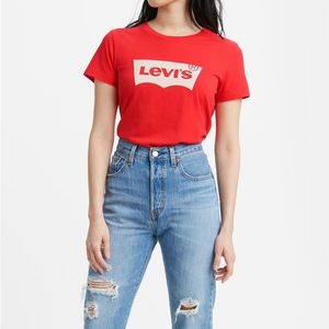 LEVI’S® LOGO PERFECT RED TEE in SMALL
